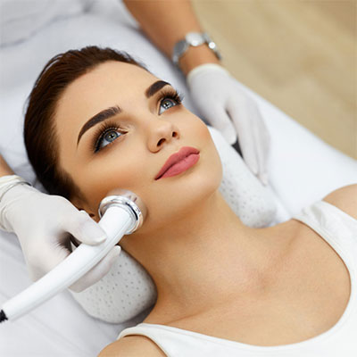 girl with facial treatment